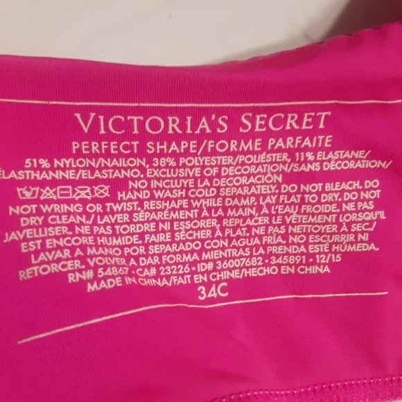 Victoria's Secret Women's Pink Perfect Shape Bra Size 34C 345891 - Picture 3 of 3
